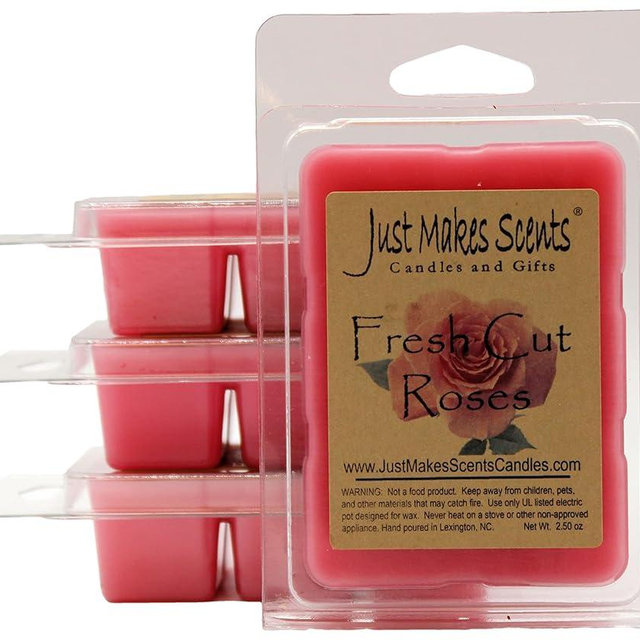 Just Makes Scents 4 Pack - Fresh Cut Roses Scented Soy Wax Melts | Bold Fragrance Wax Cubes | Hand Poured in The USA