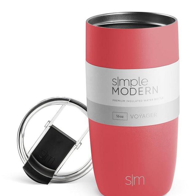 Simple Modern Travel Coffee Mug Tumbler with Flip Lid | Reusable Insulated Stainless Steel Cold Brew Iced Coffee Cup Thermos | Gifts for Women Men Him Her | Voyager Collection | 16oz | Spiced Coral