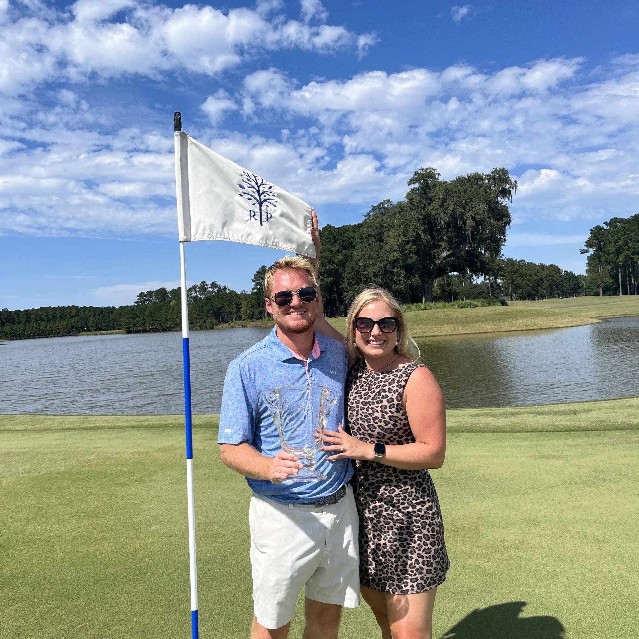 Celebrating Jake's Club Championship win after moving to Hilton Head!