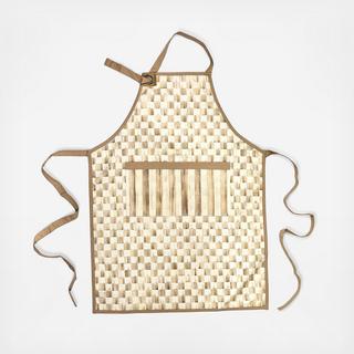 Mocha Check Cotton Apron