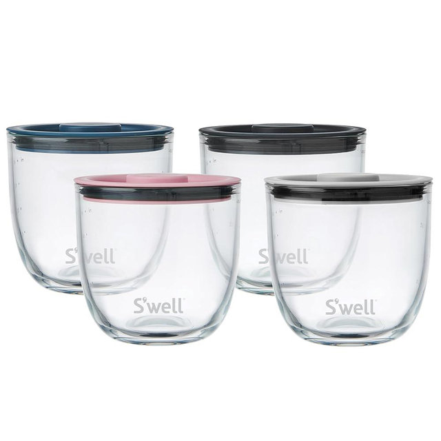 S'well 16oz Glass Prep Bowl Set of 4 For Easy Meal Prep, S'well Signatures, Made From Durable Tempered Glass