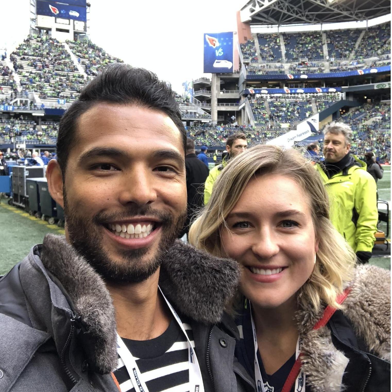 First Seahawks game together. Thanks, Jaime!