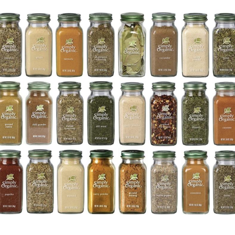 Simply Organic Herbs, Spices and Seasonings Assorted Variety Sampler Gift Set - By Veher (24-Pack)