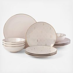 Lenox, French Perle Groove 12-Piece Dinnerware Set, Service for 4