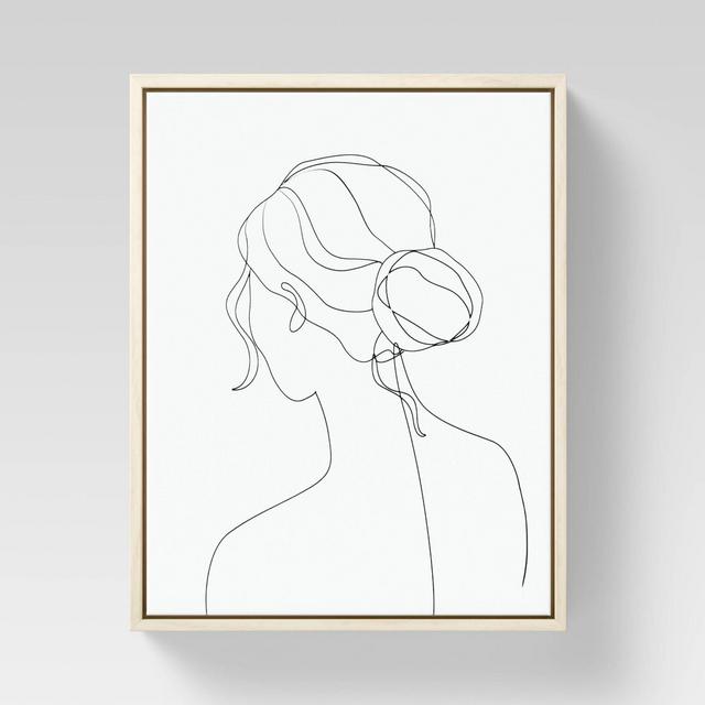 8" x 10" Lady Framed Canvas Black/White - Opalhouse™