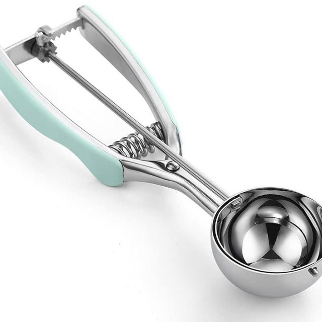 Spring Chef - Cookie Scoop, High Quality Multifunctional Scoop for Melon, Protein Balls and Meatballs, Stainless Steel Large Cookie Scoop for 2.93 Tablespoon Cookie Dough, Mint