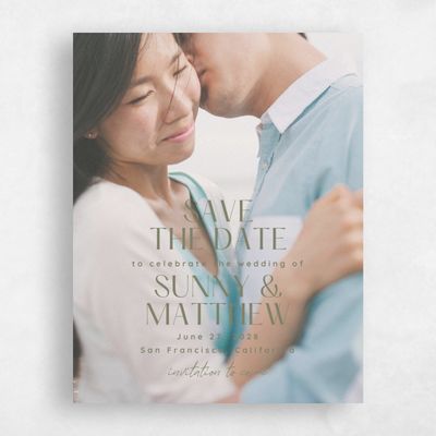 Khaki Green Wedding Save the Date - Rafina Photo