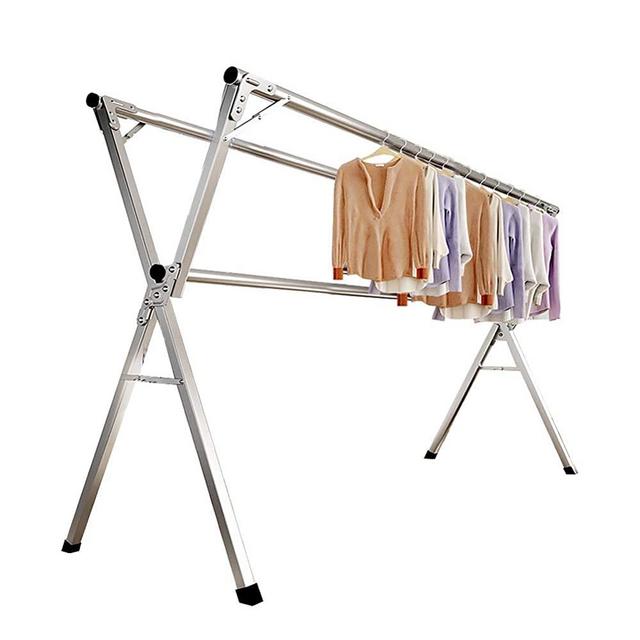 AIODE Clothes Drying Rack for Laundry Foldable Free of Installation Adjustable Stainless Steel Garment Rack