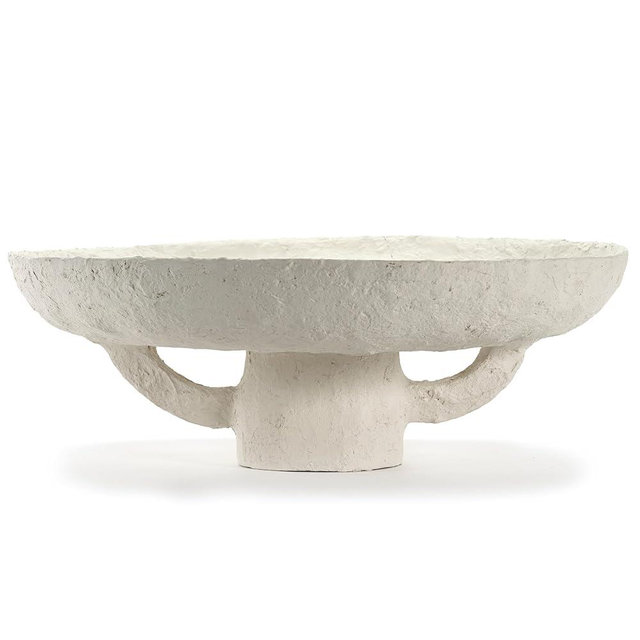 Serax Decorative Tray | Earth interior accessories by Marie Michielssen | Paper Mache Table Decor and Food Display | Round Home and Kitchen Organization | Hosting Essentials | White Trays for eating