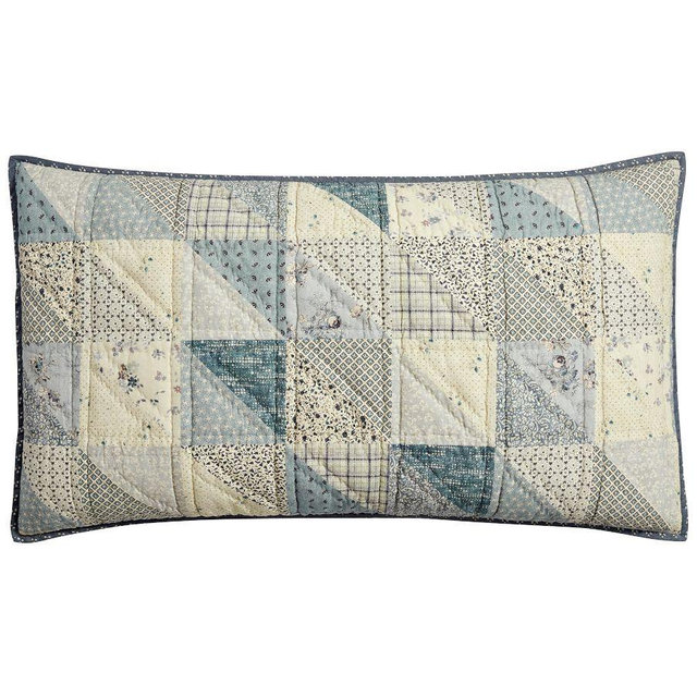 Ellis Reversible Quilted Sham, Blue, King