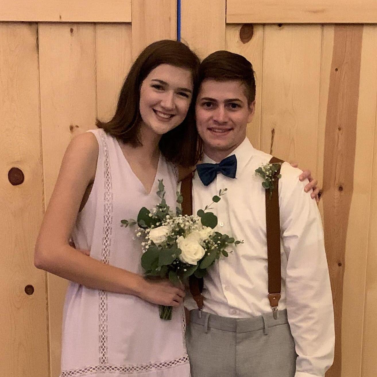 after I caught the bouquet at a wedding back in August