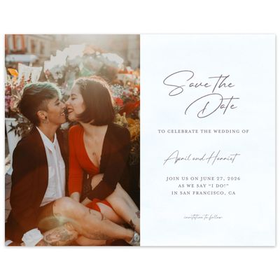 Light Sky, Blue Wedding Digital Save the Date - Serene Photo