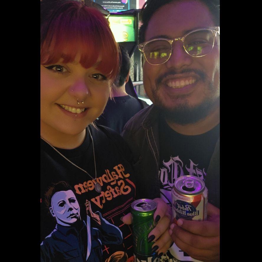 Our first trip together in Monterey at High Scores Arcade!