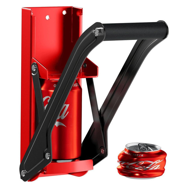 Can Crushers for Recycling - Heavy Duty Aluminum Can Crusher Wall Mounted - Soda and Beer Can Smasher with Bottle Opener - For 12 and 16 oz. Cans