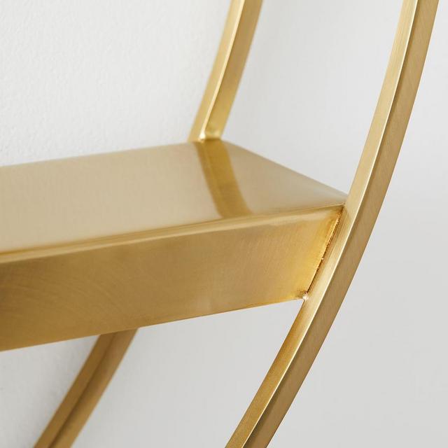 Deco Round Metal Shelf, Brass