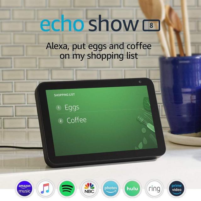 Echo Show 8” HD smart display with Alexa – stay connected with video calling