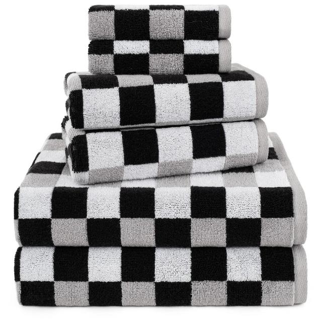 American Soft Linen Wizard Collection 100% Combed Cotton Luxury 6 Piece Towel Set, Yarn Dyed Ultra Soft and Plush Towels for Bathroom