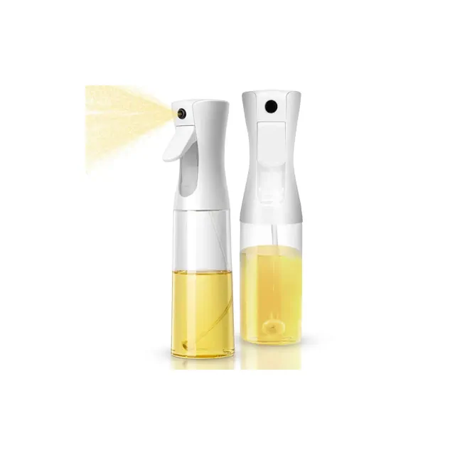 Cheer Collection Set of 2 Versatile Glass Oil Sprayer Bottles - White 300ml