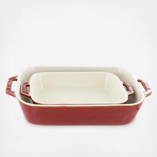 Rustic 2-Piece Rectangular Baking Dish Set