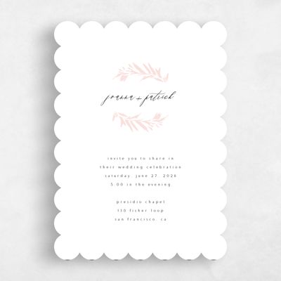 Pink Scalloped Wedding Invitation - Callahan Classic