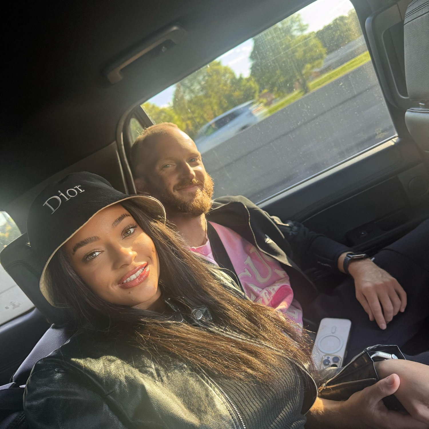 On our way to a Chris Brown concert.