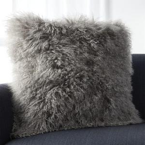 Pelliccia Silver Grey 23" Pillow with Down-Alternative Insert