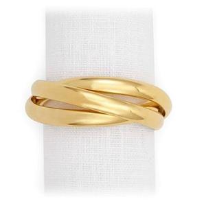 Three Ring Napkin Jewels (Set of 4) - Gold