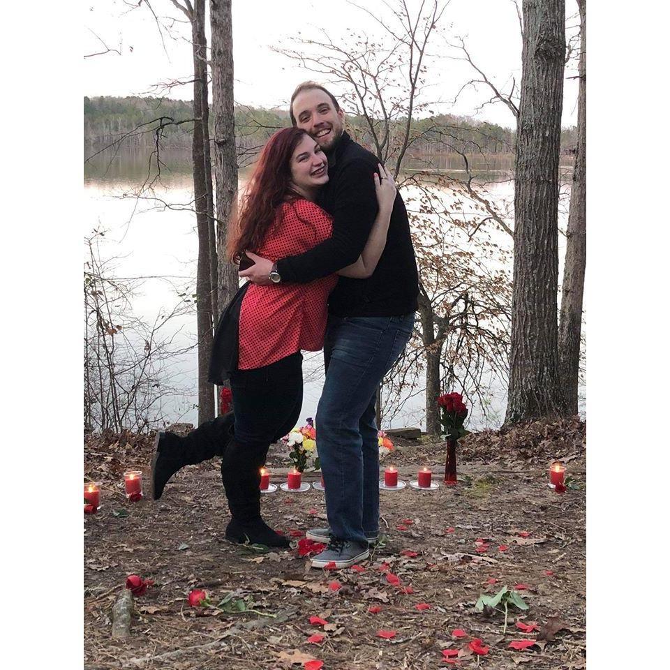 Michael popped the question, Kristina said yes!