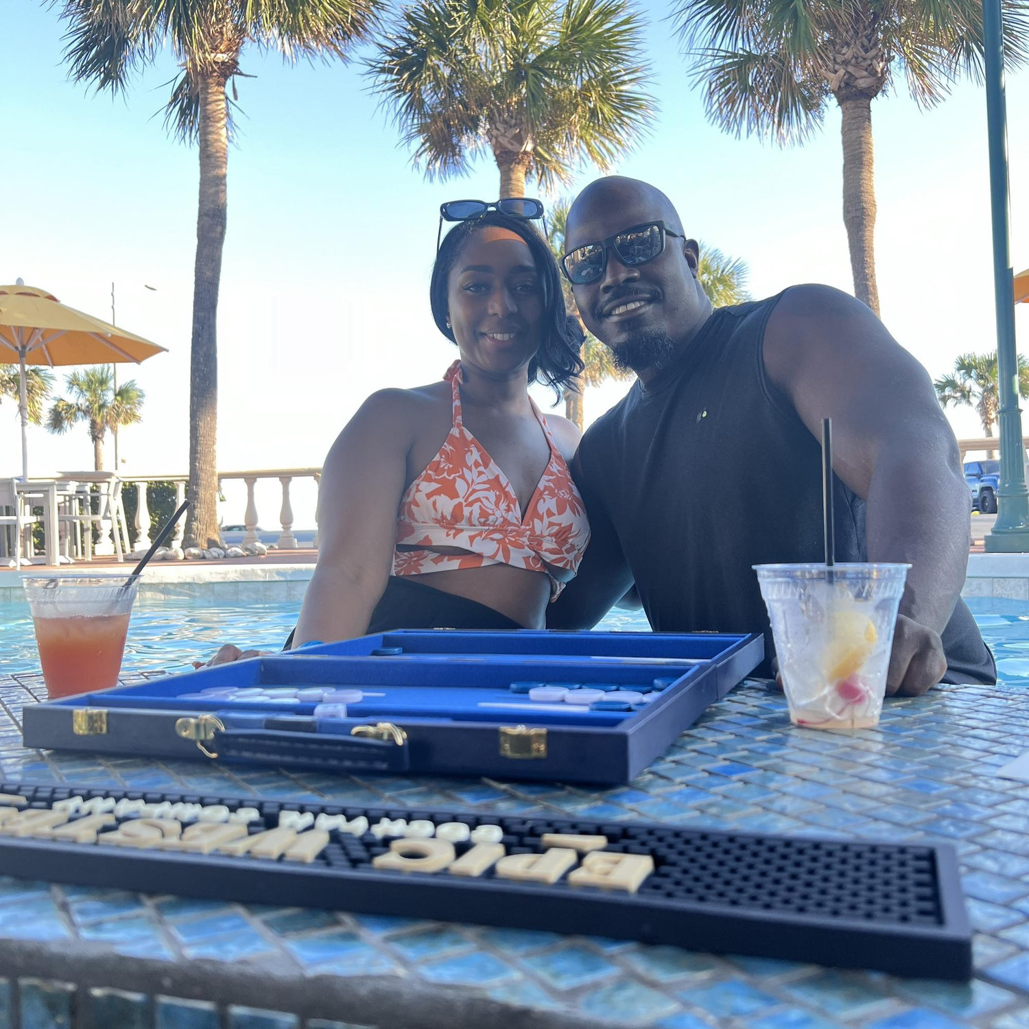 Our favorite thing to do is play backgammon!