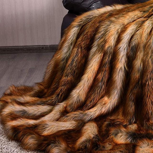 Giantex Faux Fur Throw Blanket, Ultra Soft Fuzzy Bed Blankets, Light Weight and Cozy Warm Touch, All Season Fluffy Plush Blanket for Sofa Couch Bed (58" x 84")