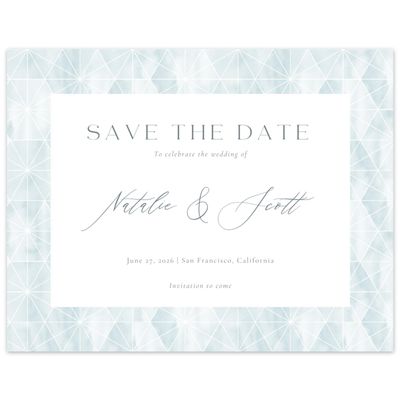 Blue Geometric Wedding Digital Save the Date - Orion Landscape