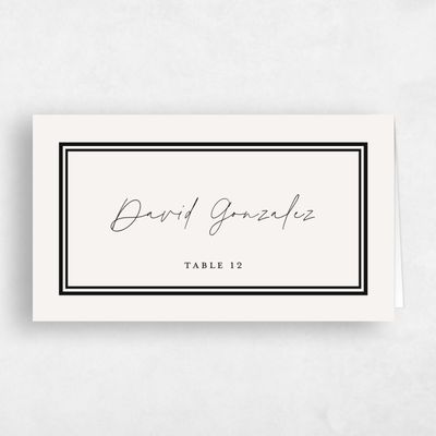Light Oatmeal, Beige Wedding Place Card - Micah