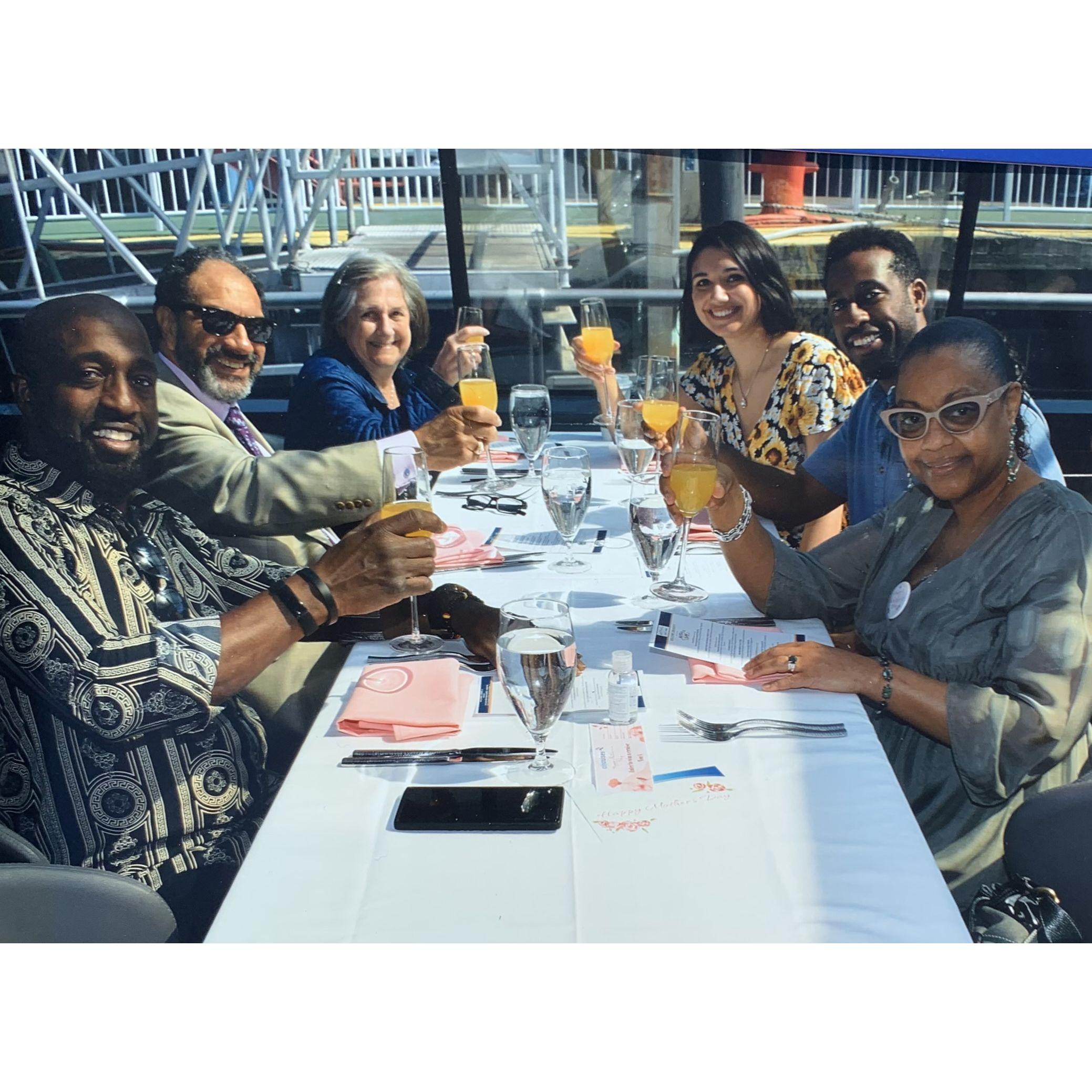 Celebrating our moms, Shirley and Karren, on a Mother's Day brunch cruise in 2023