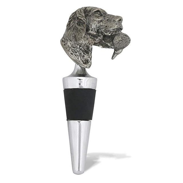 Vagabond House Labrador & Duck Hunting Pewter Bottle Stopper Artisan Designer Handcrafted - Gift Boxed 5.75 inch Tall