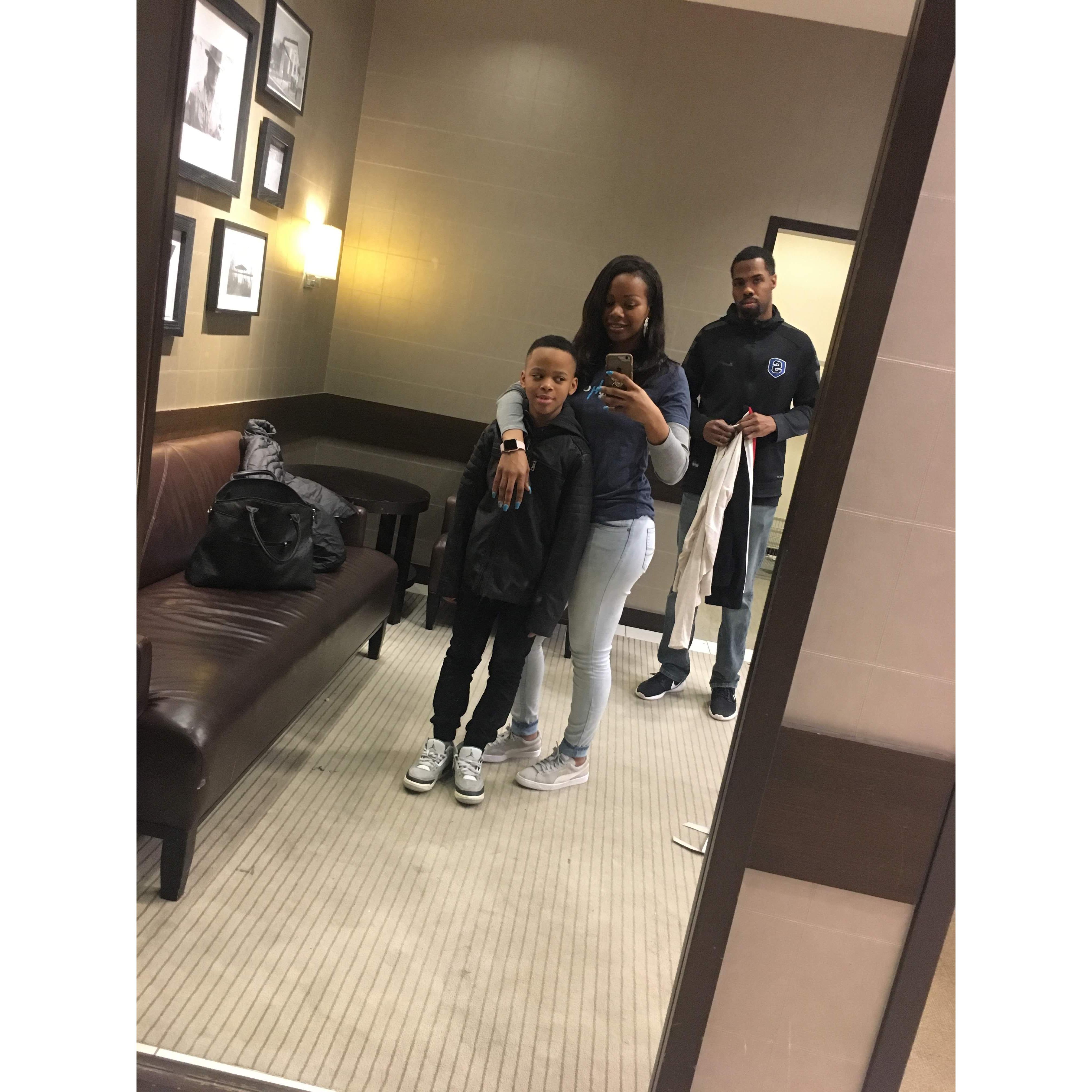 A day at the mall. Reggie was over the whole shopping process.