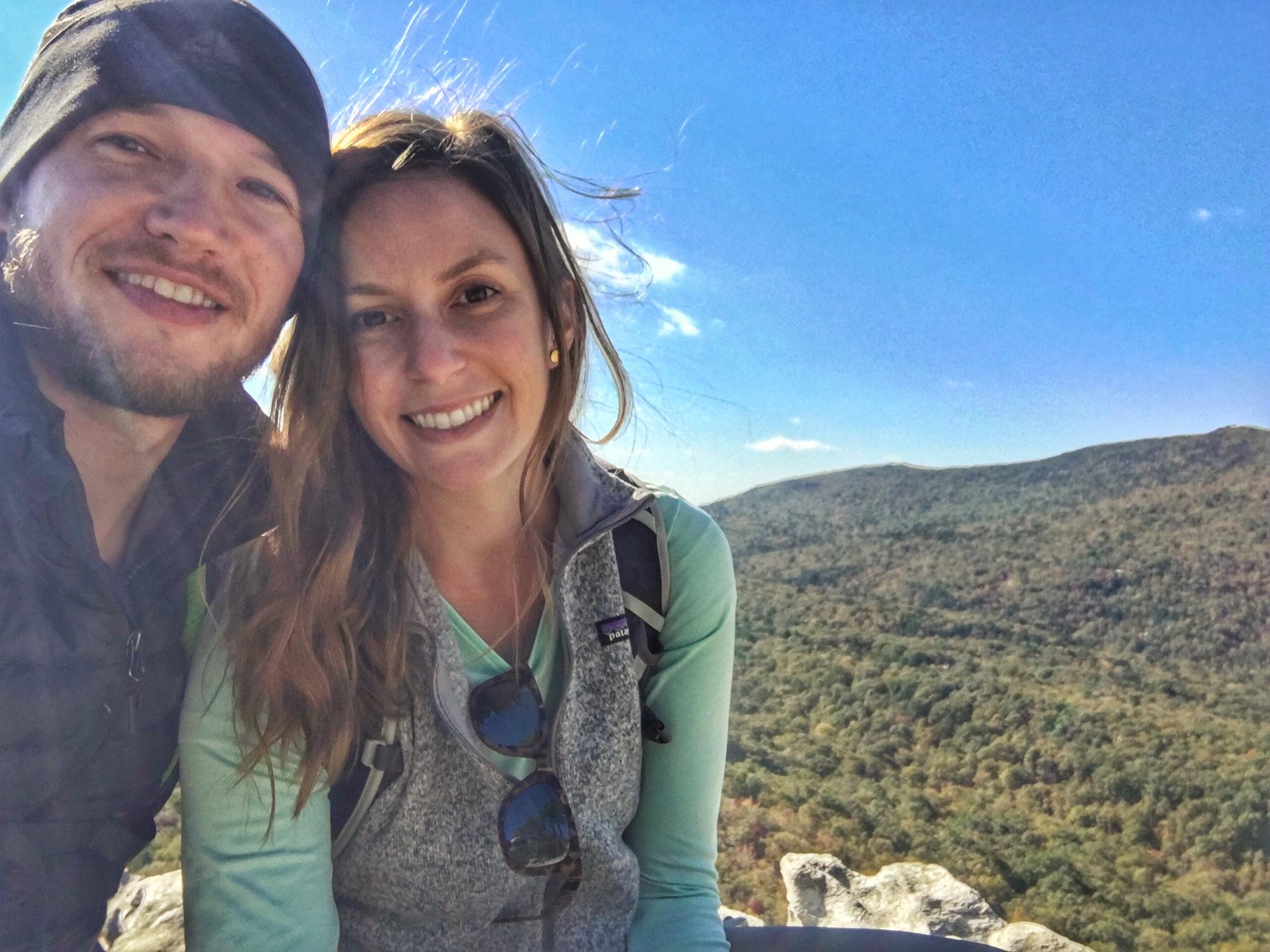 Our first hike together at Hanging Rock, NC