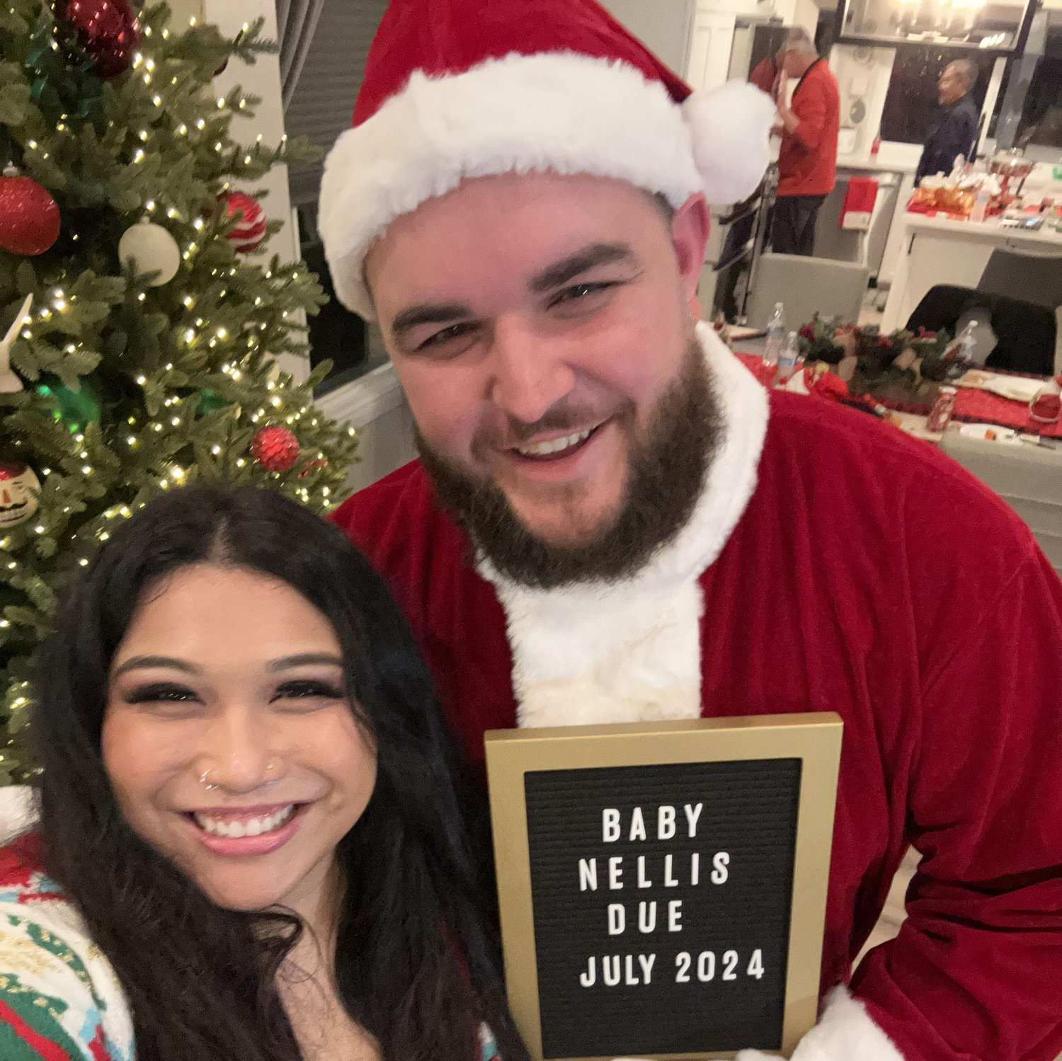 The Christmas we announced we were having a baby.