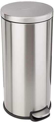 Simple Human Round Bathroom White Steel Bathroom Step Trash Can, 4.5l  (1.2gal)