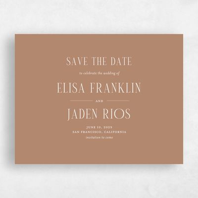Camel, Brown Wedding Save the Date - Cole Landscape