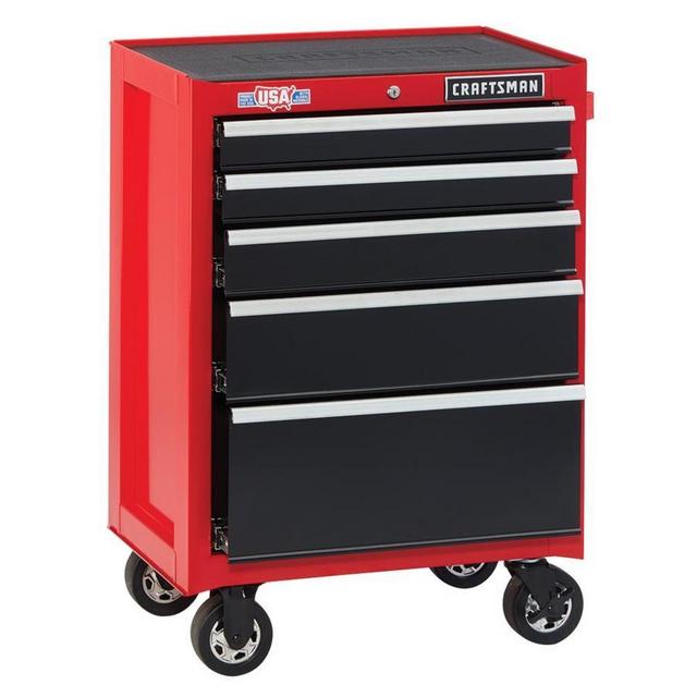 CRAFTSMAN 2000 Series 26.5-in W x 37.5-in H 5-Drawer Steel Rolling Tool Cabinet (Red)