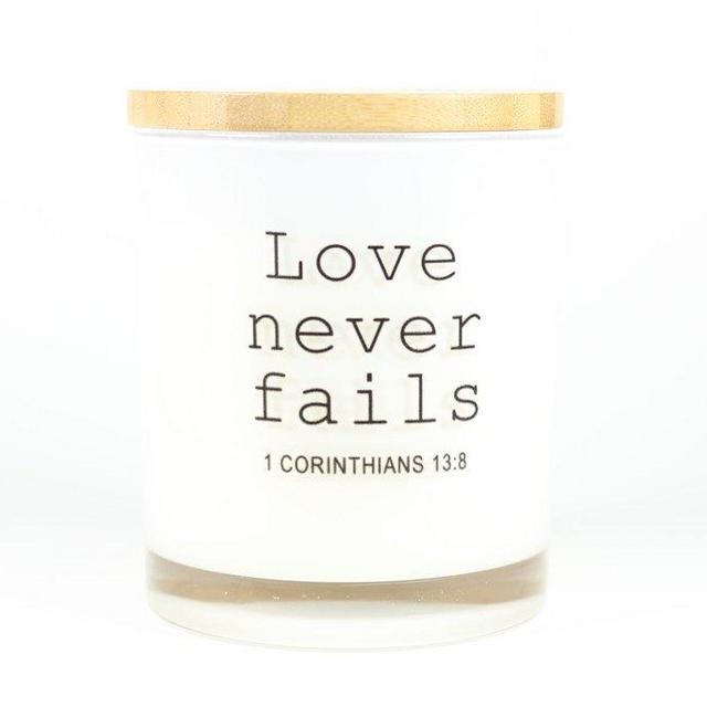 LOVE NEVER FAILS CANDLE