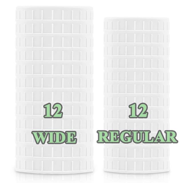 [24 Pack] Plastic Mason Jar Lids for Ball, Kerr and More - Food Grade White Plastic Storage Caps for Mason/Canning Jars - 12 Regular Mouth and 12 Wide Mouth Mason Jar Lids