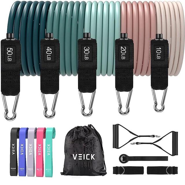 VEICK Resistance Bands for Working Out, Exercise Bands, Workout Bands, Resistance Bands Set with Handles for Men Women, Weights for Strength Training Equipment at Home