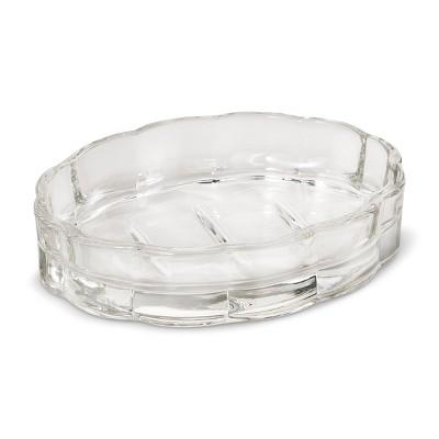 Fluted Glass Solid Soap Dish Clear - Threshold™