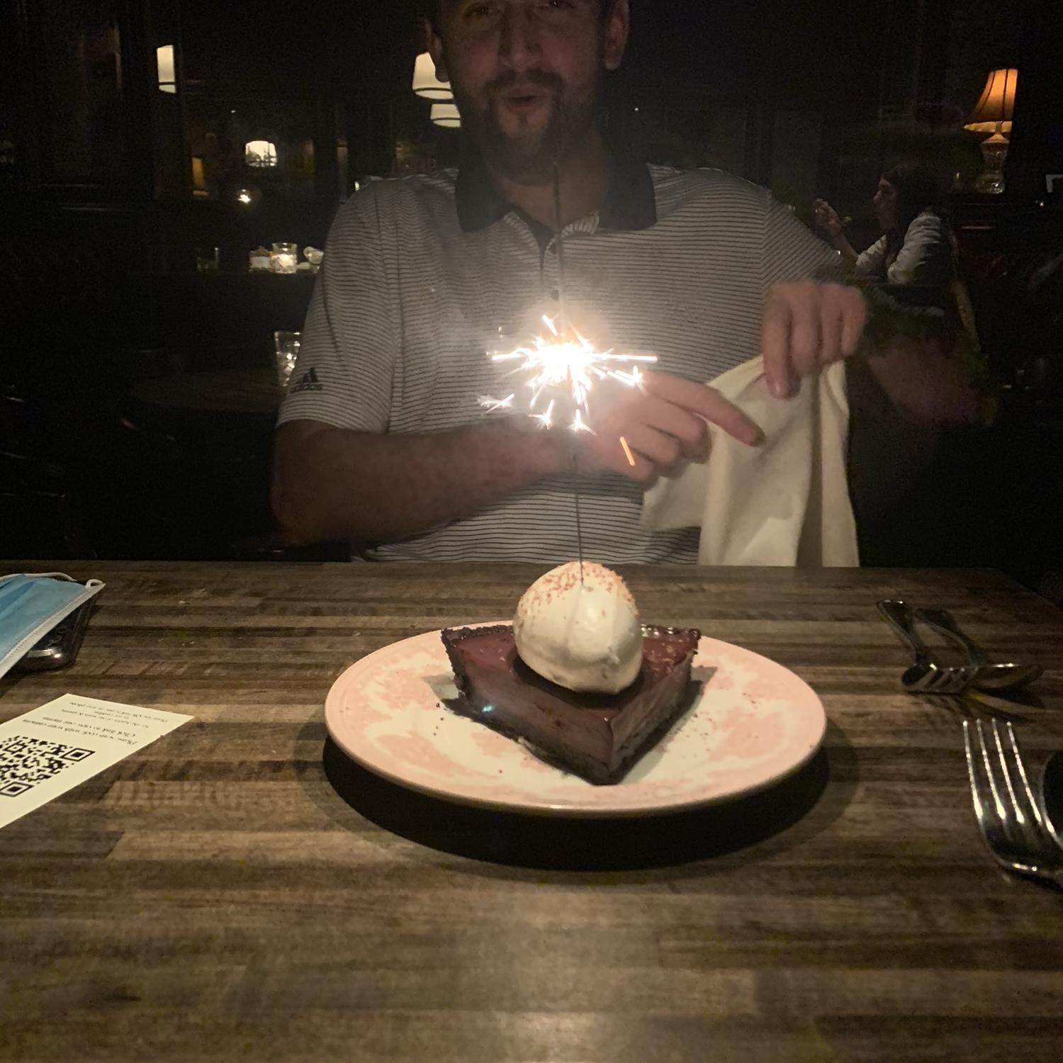 The first of many of Sam’s birthdays we celebrated, not sure if the chocolate pie was for him or me.