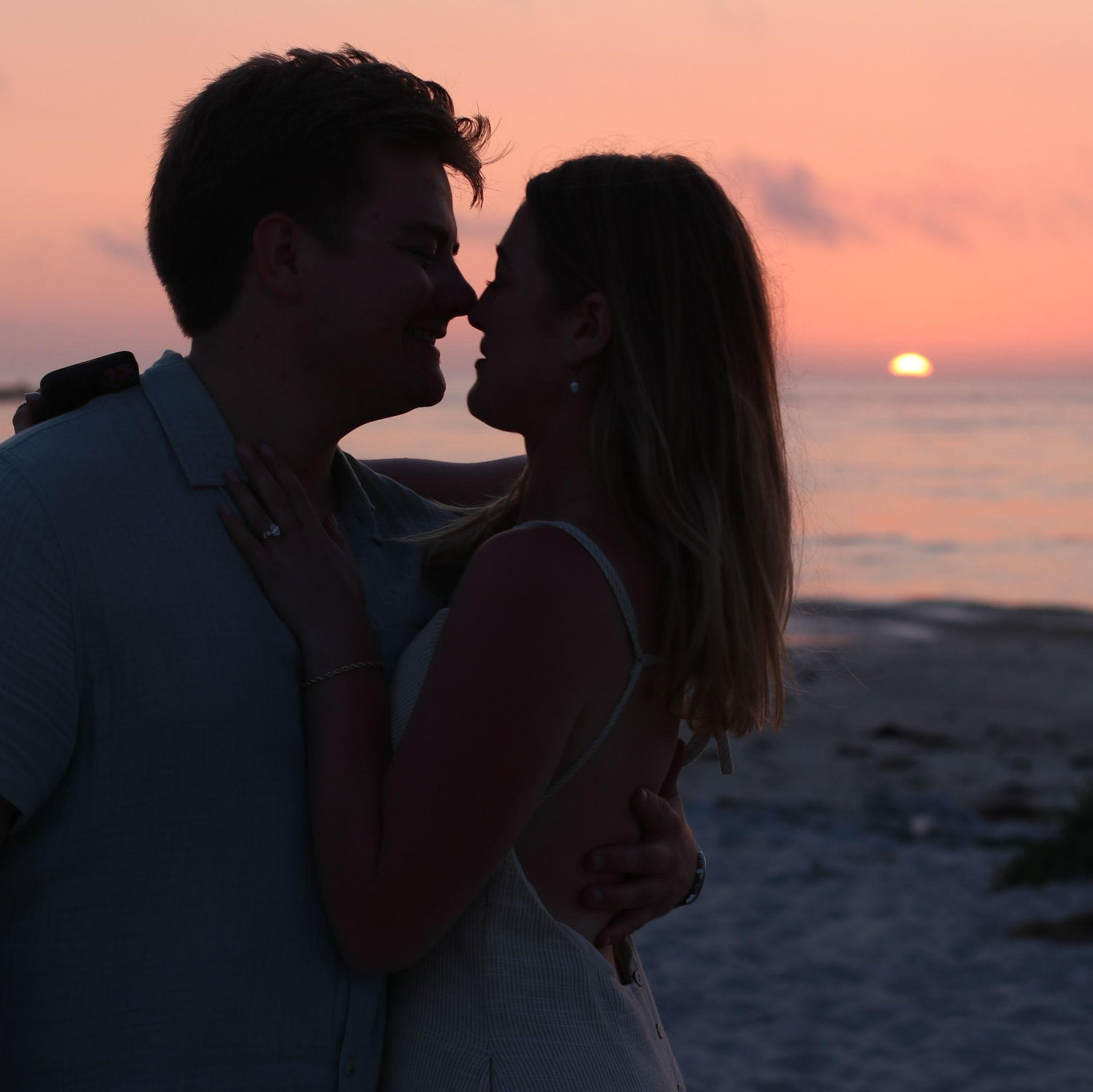 The sun setting on our engagement.