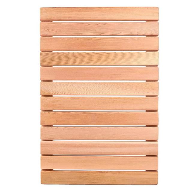 bingaai Cedar Wood Shower Mat, Cedar Wooden Bath Mats, Wood Bath Mat 23.6 x 15.7 in, Shower Stall Mat Non-Slip for Bathroom Bathtub Spa Garden Home, Wooden Floor Mat Large for Indoor and Outdoor