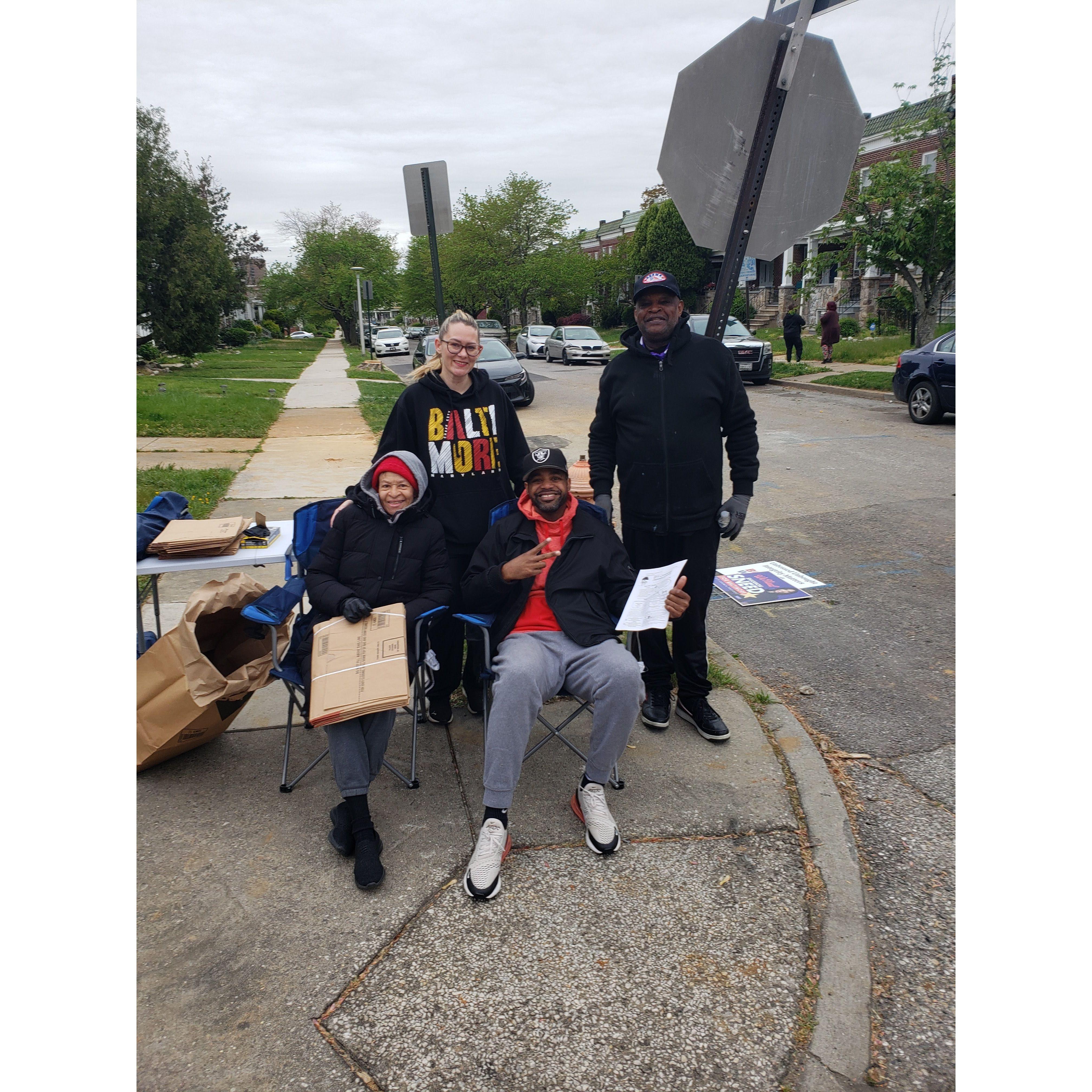 Doing community service together with our neighbors
