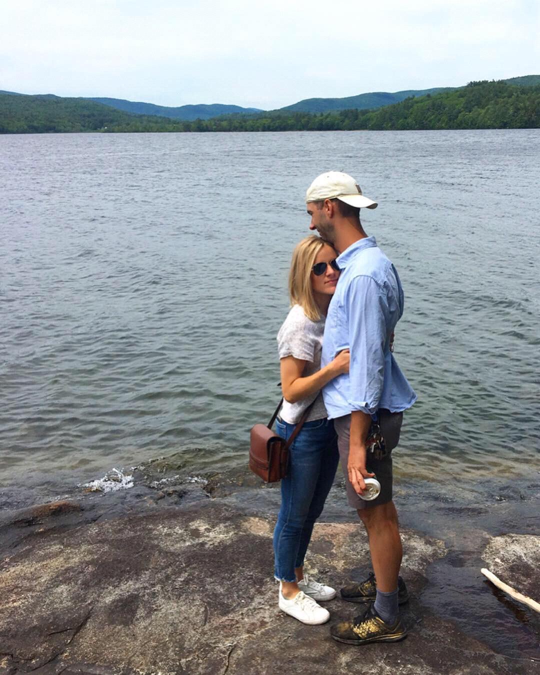 Introducing Martin to Campfire Rock at Camp Onaway - Katie's childhood summer camp on Newfound Lake in New Hampshire