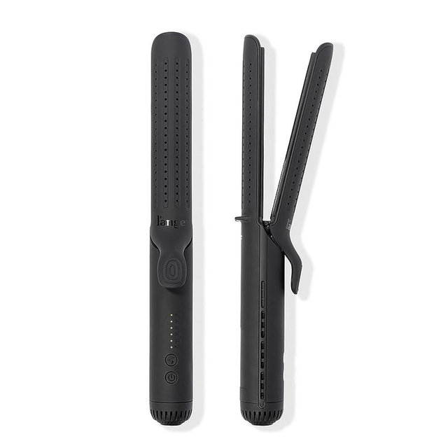 L'ANGE HAIR Le Duo Grande 360° Airflow Styler | 2-in-1 Curling Wand & Titanium Flat Iron Hair Straightener | Professional Hair Curler with Cooling Air Vents to Lock in Style | Adjustable Temp (Black)